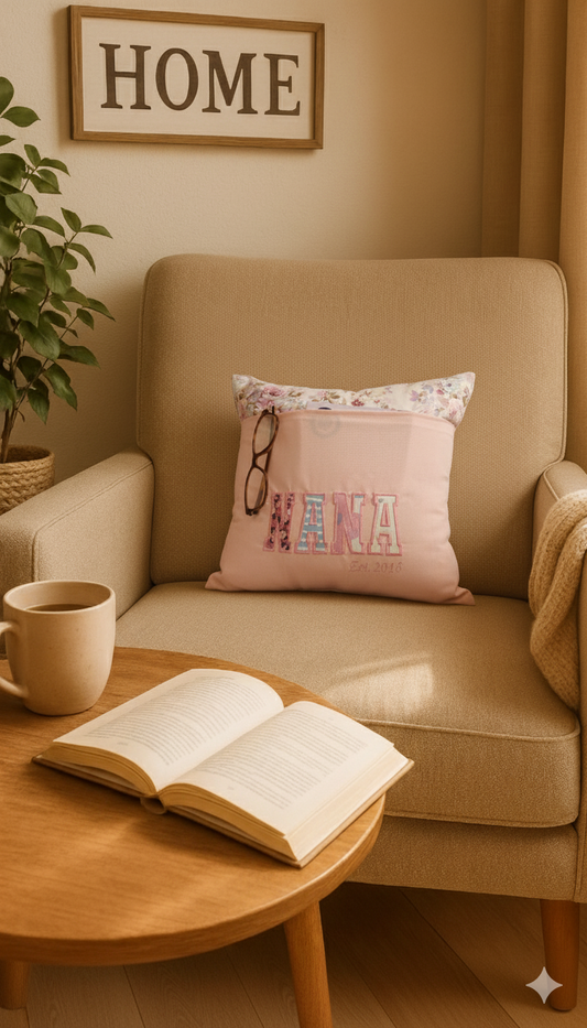 Handmade Appliqué memory cushion