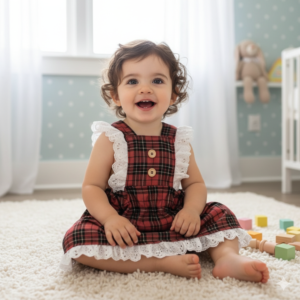 Detailed Tartan pinafore