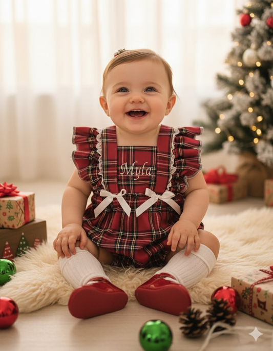 Tartan Noel Romper - choose personalised option