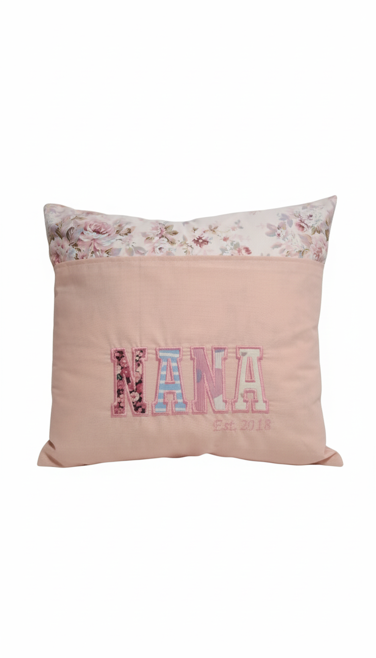 Handmade Appliqué memory cushion